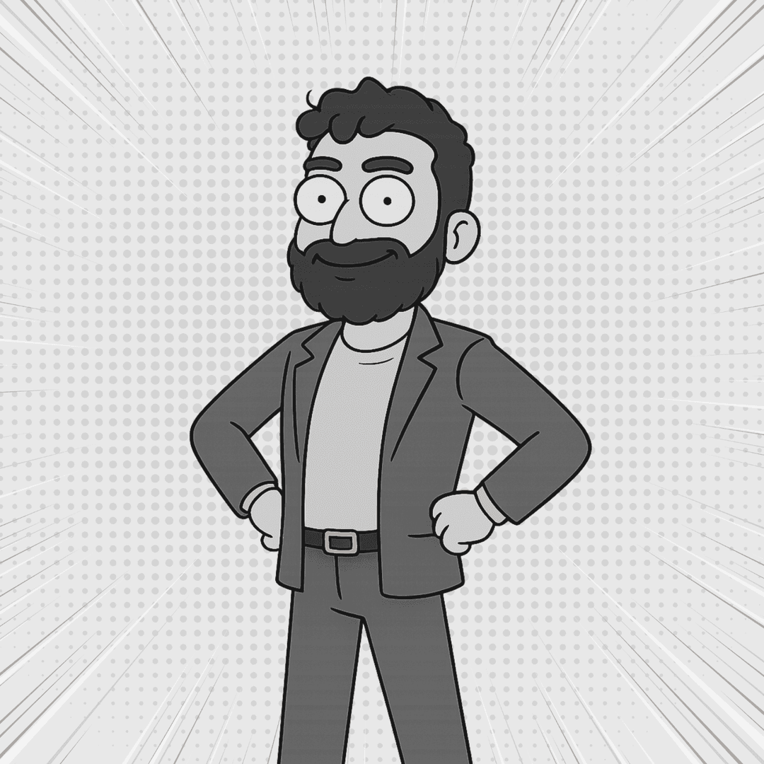 Fortunato De Angelis as a project manager superhero comic character